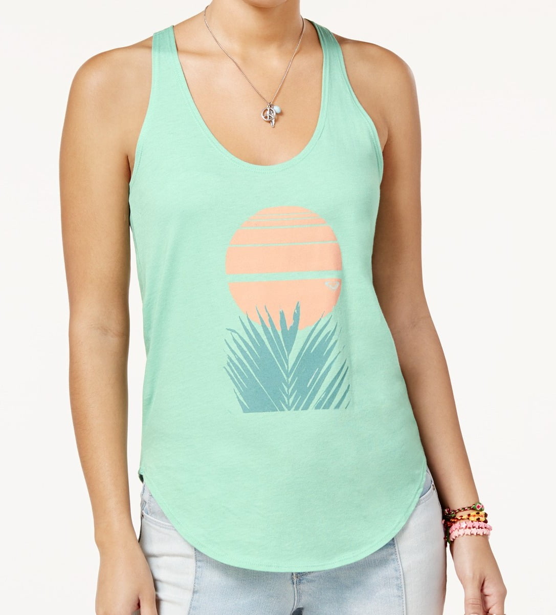 Roxy Women's Small Racerback Graphic Print ScoopNeck Tank Top S