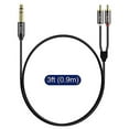 thumbnail image 3 of J&D 1/4" TRS to Dual RCA Stereo Audio Cable, Heavy-Duty Gold-Plated Y Splitter, 3 ft, 3 of 6