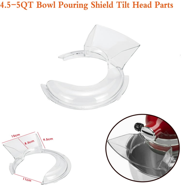 Replacement For K45SS/KSM75 /KSM150PS Stand Mixer 4.5-5QT Bowl Pouring  Shield Tilt Cover Parts 
