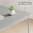 thumbnail image 6 of Folding Portable Card Table and Foldable Chair Set of 5, Pu Upholstered Foldable Chairs and Table With Metal Frame, Folding Table and Chair Suitable for Dining Room, Living Room, Office, Camping-Grey, 6 of 8