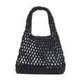 thumbnail image 5 of Woven Tote Bag 13x7.9 Inch Lightweight Cotton Rope Handbag Compact Hollow Woven Purse for Daily Beach Vacation Shopping Casual Use, 5 of 6