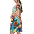 thumbnail image 2 of Honeii Surreal Seafood Extravaganza Print Women’s Short Sleeve Dress, Comfortable Casual Dress, Soft Polyester Spandex Blend, Stylish Everyday Wear for Summer, Perfect for Travel and Vacation, 2 of 6