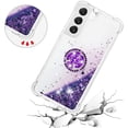thumbnail image 5 of Phone Case for Samsung Galaxy S23 Plus,Shockproof Clear Quicksand Glitter Flowing Liquid with Bling Diamond Ring Stand,Cute Women Girls Case for Galaxy S23 Plus 6.6'' LS-Purple, 5 of 14