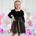 thumbnail image 4 of Ardorlove Kids Girls Long Sleeve Velvet Tulle Dress Square Neck Tutu Princess Dress for Wedding Birthday Commemorative Day Party, 4 of 7