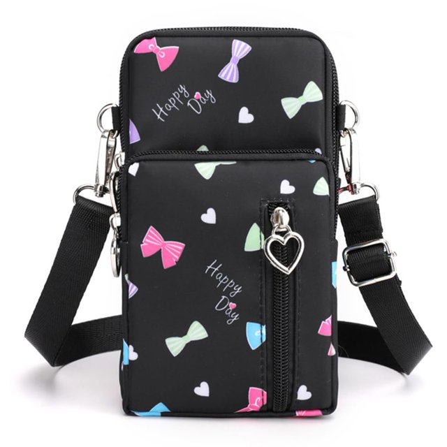 JANKS Bolso bandolera pequeño para mujer - Mini monederos para teléfono con correa cruzada y billetera - Bolso de nailon para brazo