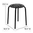thumbnail image 2 of BizChair Plastic Nesting Stack Stools - School/Office/Home, 17.5"Height, Black (5 Pack), 2 of 9