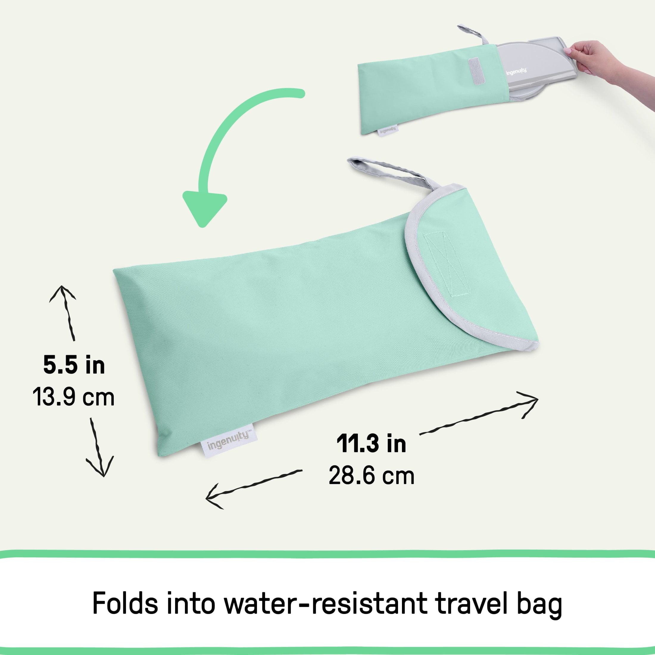 Ingenuity Foldaway Travel Baby Potty Seat, Fits Standard Toilets, Water-resistant Travel Bag Included, 18M+