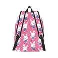 thumbnail image 2 of Honeii Rabbit Holding Flowers Print Canvas College Laptop Backpack, Durable Rucksack Travel Notebook Bag School Backpack Book Bag for Men Women-Small, 2 of 7