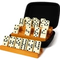thumbnail image 1 of Dominos Set for Adults with 4 Domino Racks - Double 6 Dominoes Set with Domino Holder, Classic Board Games for Kids and Adults - Double Six Standard Dominos Se, 1 of 8