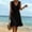 Black, variant on Womens Summer 100% Cotton Dresses Tie Waist V Neck Sleeveless Tiered Ruffle A-Line Tunic Mini Dress Casual Sundress Tank Dress