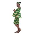 thumbnail image 2 of African Double Layer Top & Pencil Skirt Set | Cotton Clothing With Matching Headwrap, Multicolor Elastic Smoked Bodice Kente Traditional Afrocentric Top & Pencil Skirt - One Size, 2 of 4