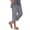 Gray, variant on Linen Pants for Women Casual Wide Leg Elastic Waist Ankle-Length Straight Leg Pants with Slit Solid Color Comfy Spring Summer Vacation, White XXL