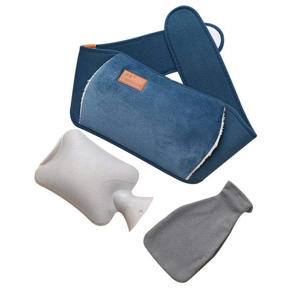 Hot Water Bottle with Cover Waist Three-Piece Set of Hot Water Bag Warm Belt Cloth Pvc Water Bag, Warm Waist Warm Stomach Rubber Hot Water Bottle Hot Water Bottle Rubber