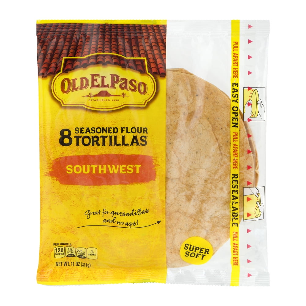 Old El Paso Seasoned Flour Tortillas 8 PK, 11.0 OZ by General Mills, Inc.