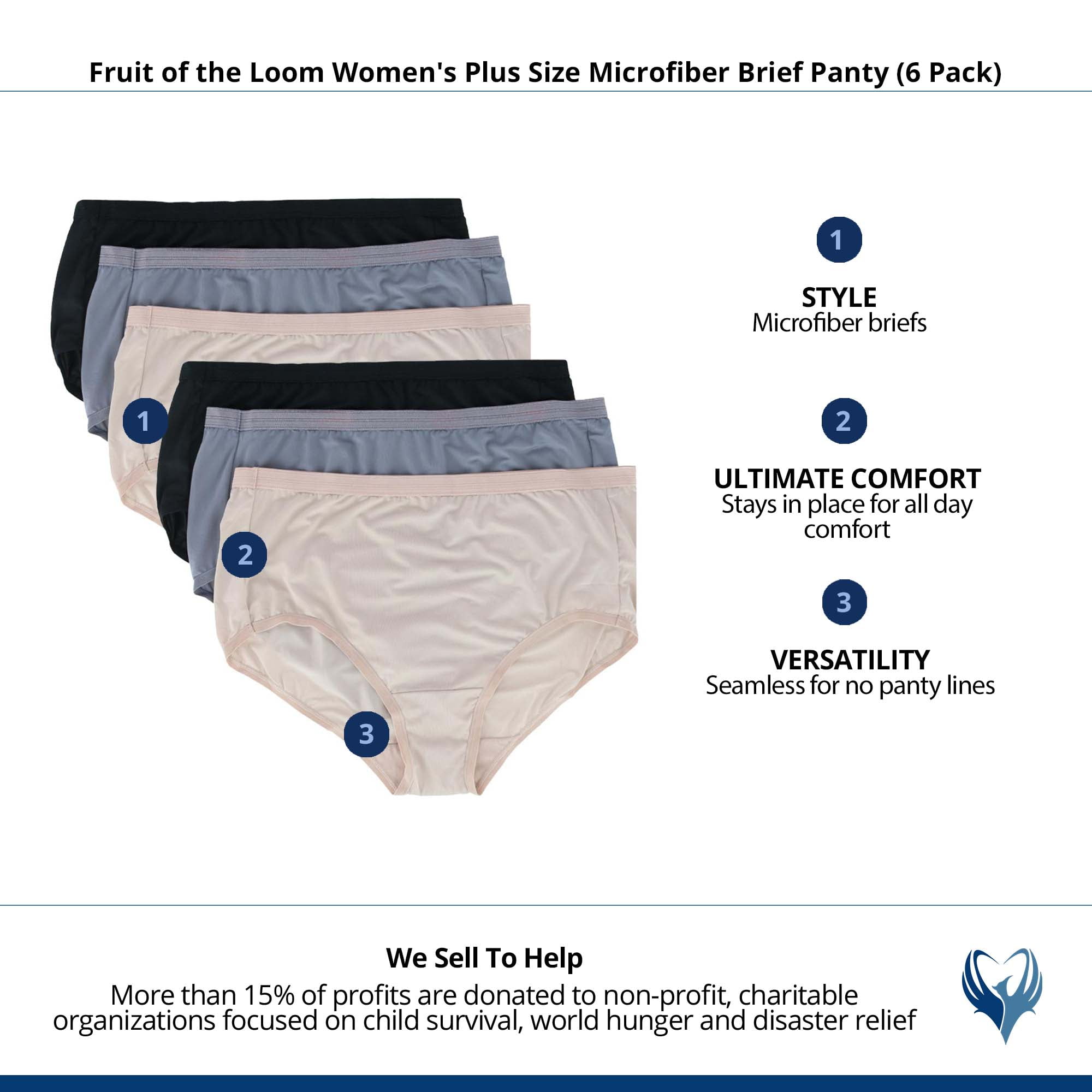 Fruit of the Loom Womens Microfiber Panties (Regular & Plus Size)