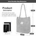 thumbnail image 2 of Corduroy Tote Bag Cute Tote Bags for Women Shoulder Bag with Inner Pocket for Work Beach Travel and Shopping Grocery, Gray, 2 of 5