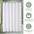 thumbnail image 7 of Unique Bargains Boho Wavy Trim Shower Curtain Sets with 12 Hooks White 72"W x 72"L, 7 of 7