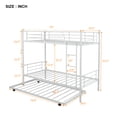 thumbnail image 3 of ENYOPRO Twin Over Twin Bunk Bed with Trundle, Metal Twin Bed with Safety Guard Rail & Ladders, Space-Saving Design Sleeping Bedroom Bunk Bed for Teens & Adults, Easy Assembly, 3 of 9