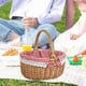 thumbnail image 1 of Cesta de mimbre para Picnic con asa y forro lavable, cesta de almacenamiento, cesta de embalaje de regalo para playa, despensa de boda, sala de estar S rojo, 1 of 8