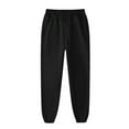thumbnail image 4 of PUYAHG Casual Mens Pants Elastic Waist Long Joggers Soft Warm Winter Loose Fit Outdoor Sports Sweatpants Regular Trousers Black,L, 4 of 4