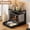 Black, variant on YQ JENMW 2-Tier Desktop Storage Shelf with Drawer,Printer Stand Kitchen Organizer,Black,for Home Office,Kitchen,Living Room