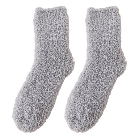 

Waroomhouse 1 Pair Floor Socks Striped Fuzzy Stretchy Soft Mid-calf Cold Resistant Comfortable Winter Thermal Women Indoor Home Slipper Sleeping Socks for Daily Wear