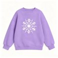 thumbnail image 6 of Girls Snowflake Print Crewneck Sweatshirt, Soft Long Sleeve Pullover Top for Kids, Casual Winter Fleece Lined Sweater Shirt for School Daily Wear, 6 of 6