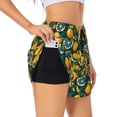 thumbnail image 3 of Lsque Fresh Orange Printed Women's Running Shorts with Liner Pockets,Elastic Quick Dry Workout Athletic Gym Yoga Shorts,Womens High Waist Shorts-Medium, 3 of 9