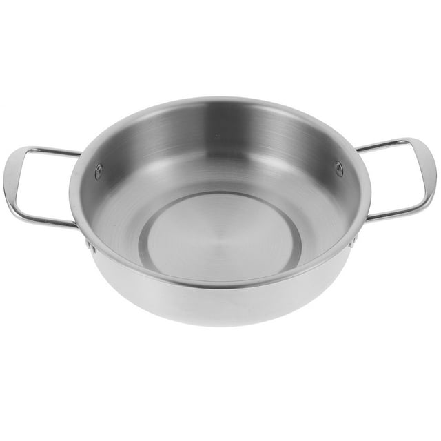 Shisuyan Wok Poêle de Cuisson en Acier Inoxydable Argent 1Pcs 10.6x7.5x2.6in