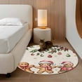 thumbnail image 2 of Round Area Rugs Collection 4 Ft, Gingerbread Christmas Non-Slip Residential Carpet, Xmas Balls Branches Farmhouse Indoor Crawling Mats Runner Rugs for Living Room/Dining Room/Bedroom, 2 of 8