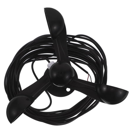 Uonlytech Easy Install Black Wind Cup Anemometer with 360 Degree Detection for Home Use