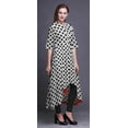 thumbnail image 3 of Bimba White Curve Diamond Geometric Indian Kurtis For Women Anarkali Kurti Printed Long Asymmetrical Regular Fit Tunic-Medium, 3 of 5