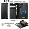 thumbnail image 4 of CaseMe Wallet Case for iPhone 17 Compatible with Magsafe, 2-in-1 PU Leather【RFID Blocking】Flip Card Holder Stand Shockproof Magnetic Detachable Cover for iPhone 17 6.3",Black,For iPhone 17, 4 of 10
