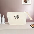 thumbnail image 5 of Unique Bargains 1 Pc Plaid Makeup Bag for Business Travel Beige Cotton, 5 of 5