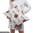 thumbnail image 4 of Ambesonne Tattoo Fabric by the Yard Upholstery, Red Poppy Geometrical, 3 Yards, Multicolor, 4 of 4