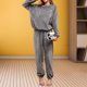 thumbnail image 5 of Conjuntos de para mujer Ropa de dormir Camisón Acogedor Manga larga, Cuello redondo, Invierno Franela Fleece Baggy Warm, Lounge para el Salvador Pijama de salón, 5 of 8
