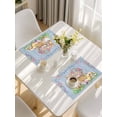 thumbnail image 5 of Happy Easter Placemats Set of 4, Spring Easter Eggs Bunny Floral Blue Wood Placemats for Dining Table, Place Mats for Kitchen Tabletop, Waterproof Wipeable Dining Table Mats Set, 5 of 9
