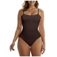 thumbnail image 2 of GEWSEY Women Convertible Tube Top Bodysuit Shirt Strapless Sleeveless Body Suits One Piece Leotard (Coffee, L), 2 of 9