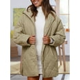 thumbnail image 4 of Women Long Diamond Quilted Hooded Jacket,Fashion Winter Coat Oversized Baggy, Warm Long Sleeve Jackets Light Green XL, 4 of 8