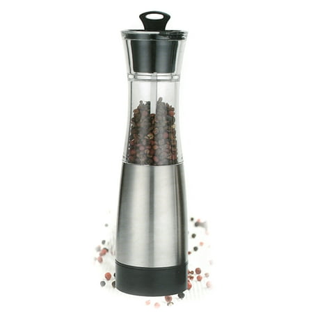 Pepper Grinder Battery Operated Stainless Steel Electric Gravity Battery Operated Pro Salt Pepper Mill Grinder Kitchen Cooking Tool ()
