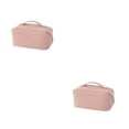 thumbnail image 3 of Ounissouiy Bolsa de almacenamiento de cosméticos, bolsa de artículos de tocador de cuero PU, estuche de baño para el hogar, contenedor de Rosado 2piezas, 3 of 6