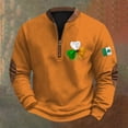 thumbnail image 5 of Ruyang Boys St Patricks Day Sweatshirts Half Zipper Ribbed Cuffs Pullover Sweatshirts Tops Shamrock Printed Teens Long Sleeve Hoodie, 5 of 5