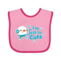 Inktastic I'm Snow Cute with Snowman and Snowflakes Christmas Boys or Girls Baby Bib