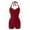Red, variant on Tsesme Women Strappy One Piece Swimsuits with Shorts Push up Bathing Suit Ruched swimwear