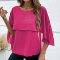 thumbnail image 3 of fatyb Women's Elegant Blouses Ruffle Casual Chiffon Shirts Layered Loose Dressy Flowy Tops for Women, 3 of 8