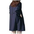 thumbnail image 3 of Women's Mid-Length Single-Breasted Trench Coat Fall Winter Jacket Casual Outerwear Work Office Coats With Lining, 3 of 5