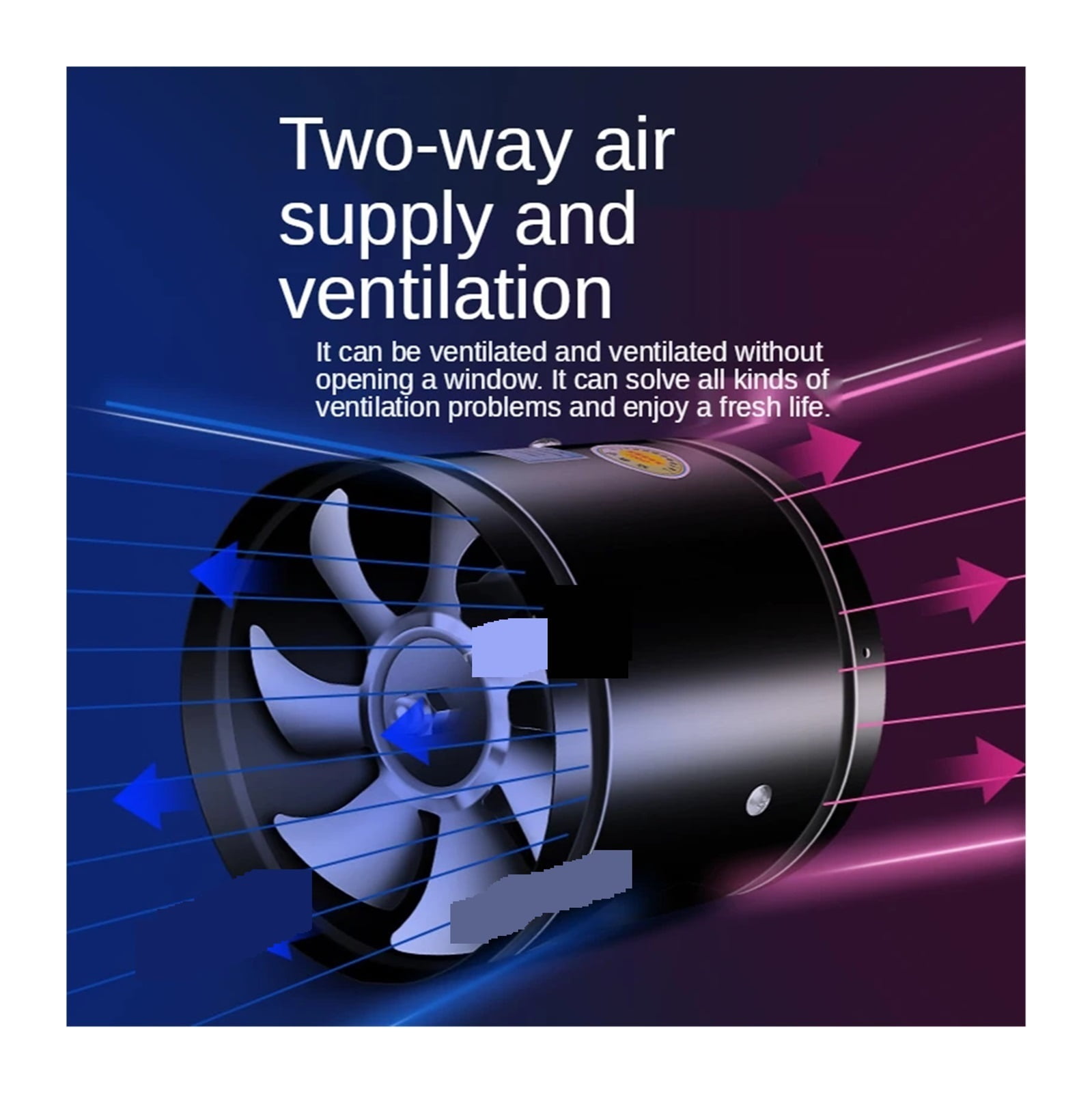 4''6''8'' Pipe Duct Ceiling Air Ventilation Blower Booster Window Exhaustor Exhaust Fan Toilet Kitchen Wall Vent Fan ,Wide Applications