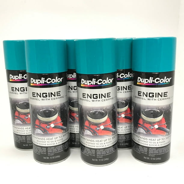 Duplicolor DE16436 PACK Engine Enamel Paint w/ Ceramic, Torque & Teal 12 oz