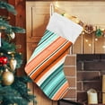 thumbnail image 5 of Coolnut Christmas Stocking Personalized Mexican Serape Stripes Large Candy Stocking Hanging Gift Xmas Stockings Decoration 2PCS for Family Holiday Party Ornaments Decor Fireplace, 5 of 7
