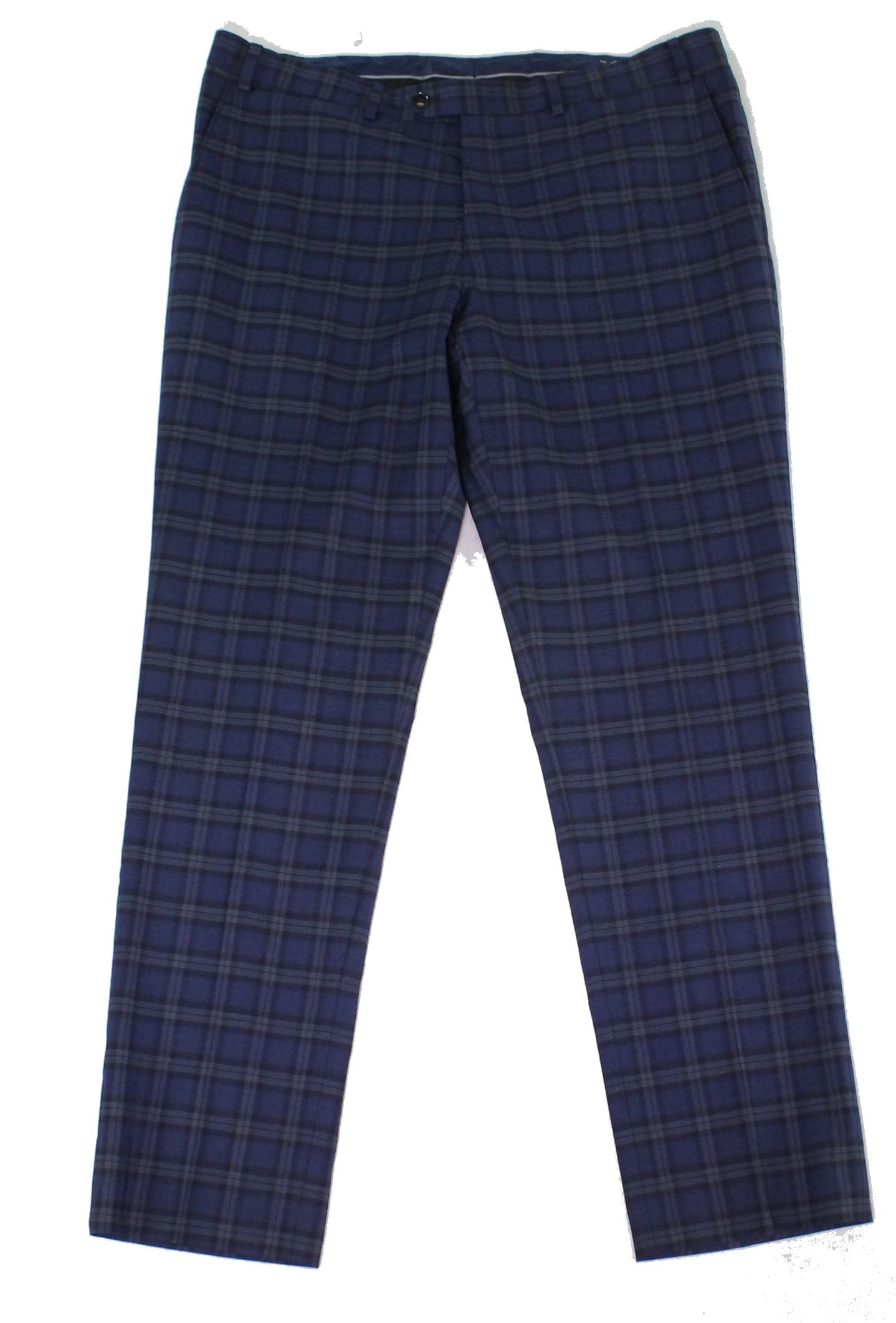 Mens Pants 38X32 Slim Fit Plaid Print 